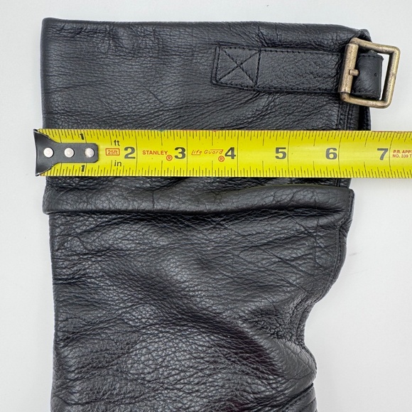 Steve Madden Women's Black Leather Slouchy/Ruched Mid-Calf Heel Boots - Size 5.5 - Picture 15 of 15